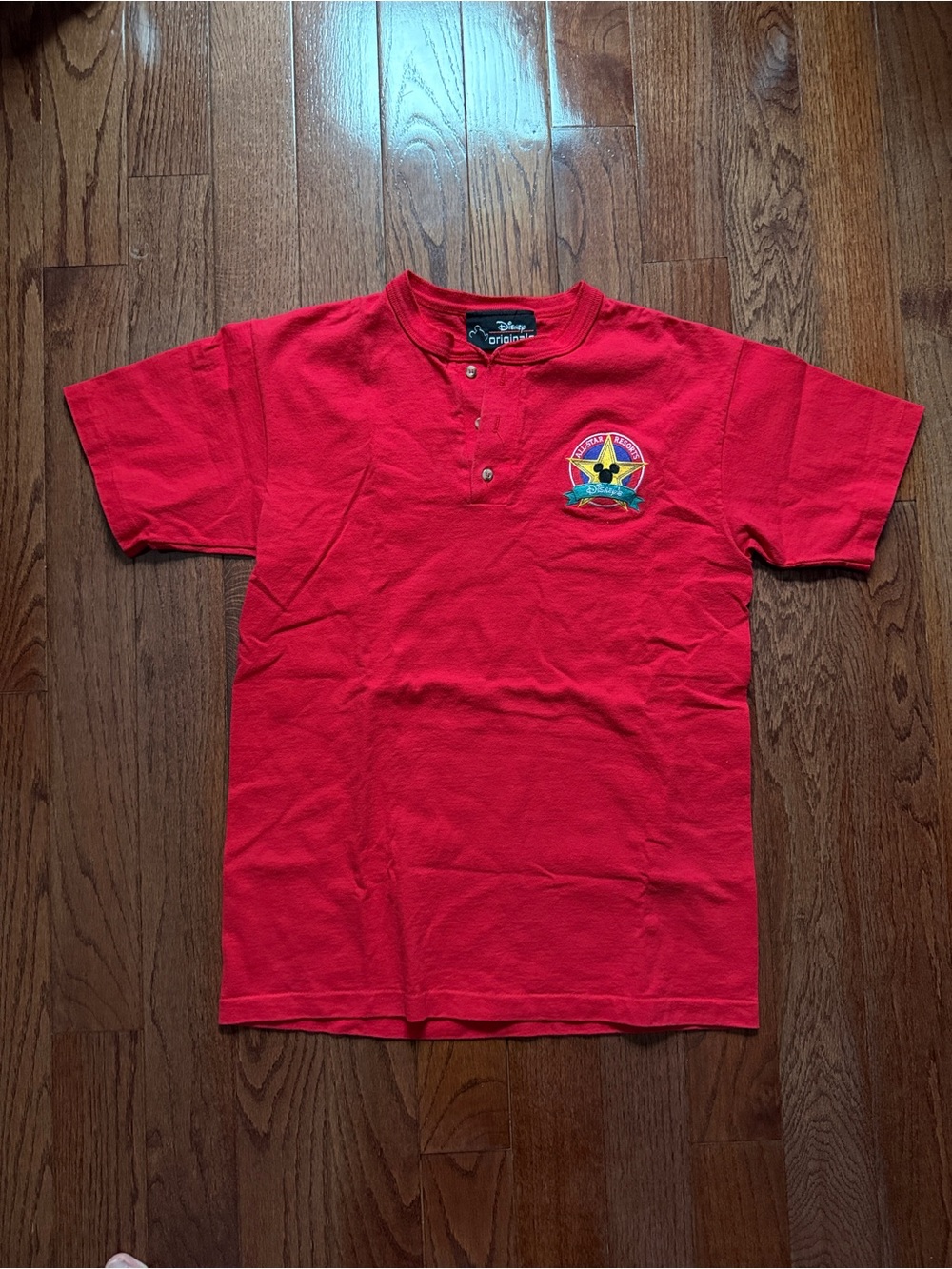Disney Originals Red Vintage Henley Tee
